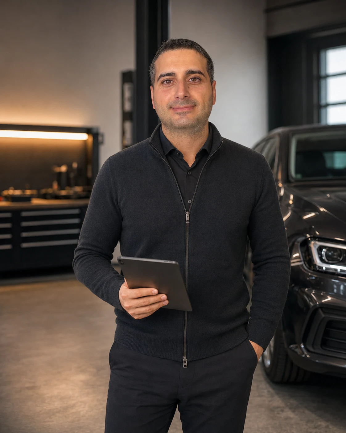 Kfz-Gutachter bei der technischen Fahrzeugbegutachtung